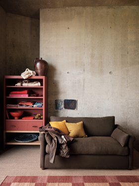 Queenie Sofa Bed Medium in Coffee Bean Brown Linen