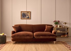 NEW Kingpin Sofa in School Satchel Brown Velvet
