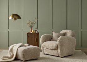 Nightcap Accent Chair and Footstool in Shearer