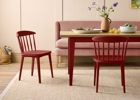 Pair of Drummer Kitchen Chairs in Toffee Apple Painted Oak