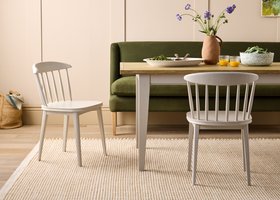 Pair of Drummer Chairs in Egg Box Painted Oak