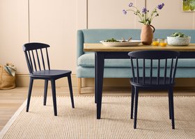 Pair of Drummer Kitchen Chairs in Milky Way Painted Oak