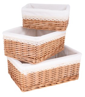 Panier Osier Marron Tissu Blanc Empilée Tournées PNG