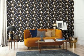 Tapete SHAPES gold-braun-schwarz