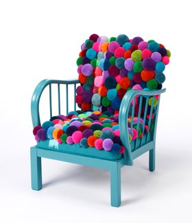 Chair with bleached stripe