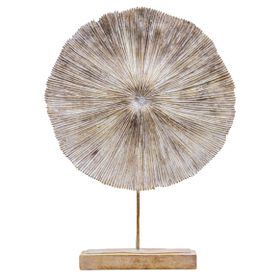 Organna Ivory Stone Disc on Resin Stand