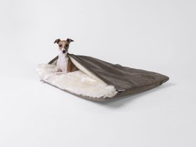 Charley Chau Burrow Bag Dog Bed in Velour - Brown Mole (Limited Edition)