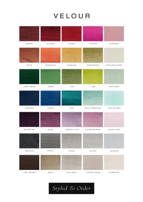 Charley Chau Styled To Order Colour Options In Velour Fabric