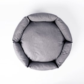 Charley Chau Ducky Donut Dog Bed in Cosmo - Steel Grey