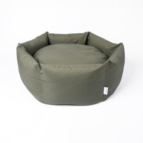 Charley Chau Dry Wax Cotton Ducky Donut Dog Bed in Game Green