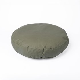 Charley Chau Dry Wax Cotton Round Dog Bed Mattress in Game Green