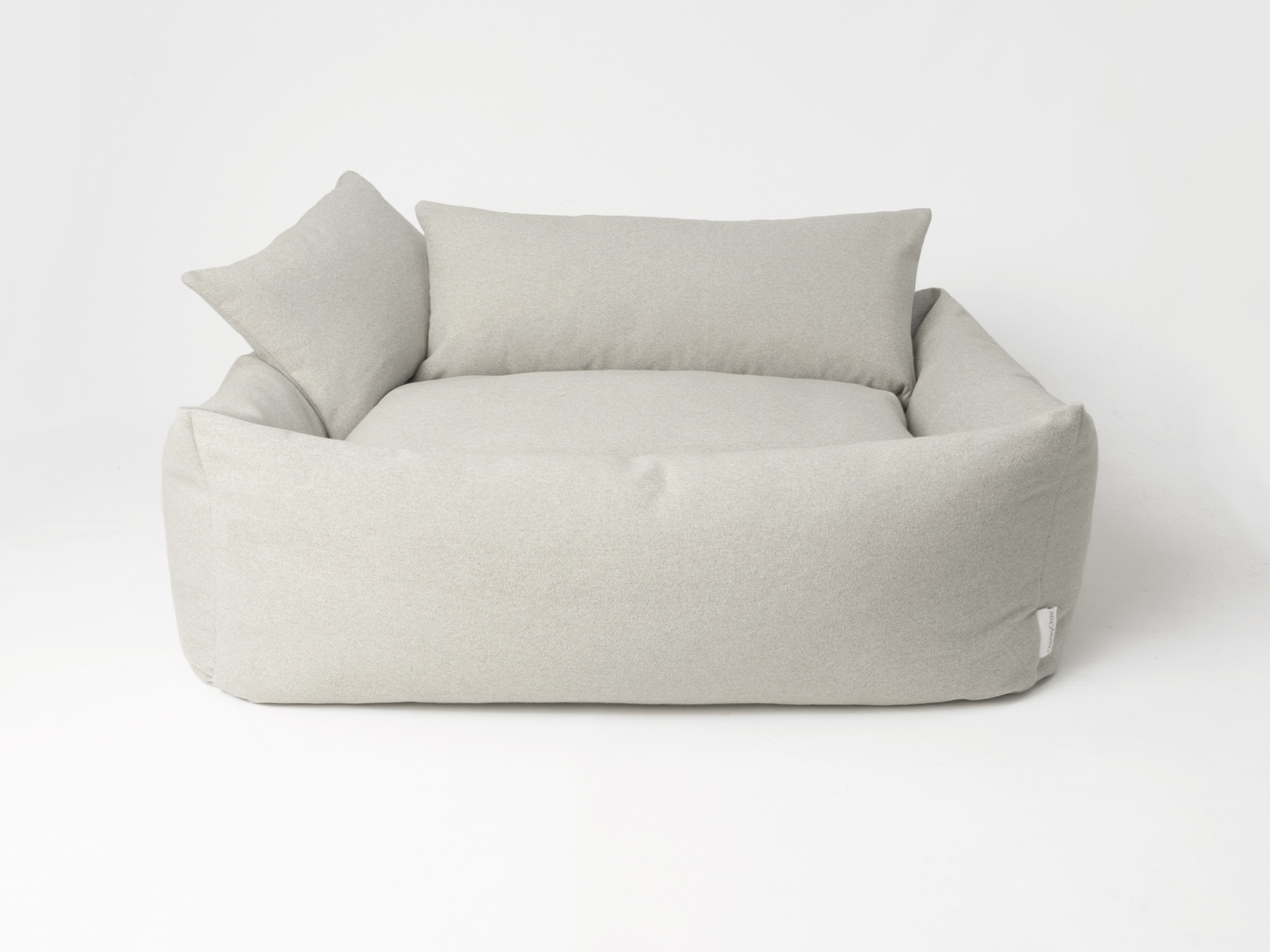 Charley Chau Bliss Bolster Bed for Dogs in Pebble (shown with 2 Mini Bolster Pads)