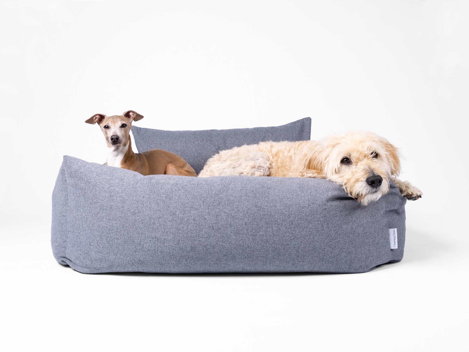 Charley Chau Bliss Bolster Bed for Dogs in Nimbus Grey