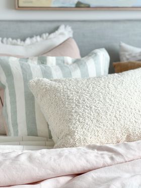 norsu - Blue and White Striped Cushion