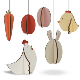 Oster-Anhänger / Baumschmuck Eier Huhn und Möhre