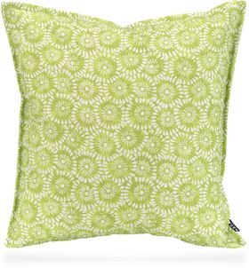 H.O.C.K. Yuno Outdoor Kissen mit Biese 45x45cm grün geblümt Outdoordekokissen