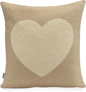 H.O.C.K. Herzl Wendekissen 40x40cm beige / braun Heart Herz