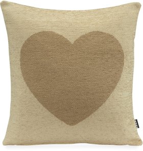 H.O.C.K. Herzl Wendekissen 40x40cm col. 10 beige / braun Heart Herz