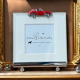 Classic Red Sports Car 3 x 3 Square Frame