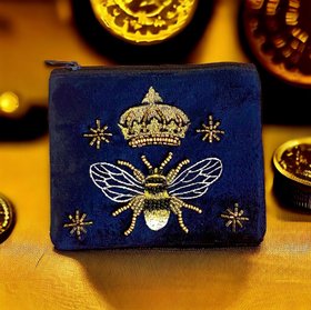 Royal Blue with Gold Bee Detailing Purse