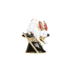 Rabbit in Top Hat Brooch