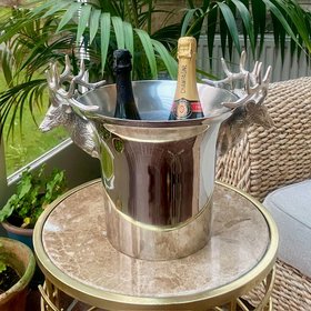 The Two Bottle Stag Heads Ice Bucket