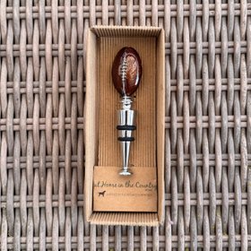 NEW Brown Enamel Vintage Rugby Ball Bottle Stopper
