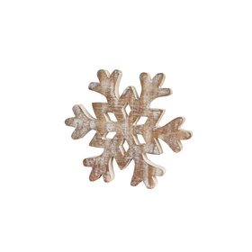 Small Rustic Wooden Snowflake Ornament - 15cm