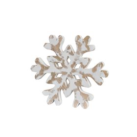 Medium Rustic Wooden Snowflake Ornament - 19.5cm