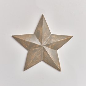 Large Wooden Taupe Wall Star Decoration