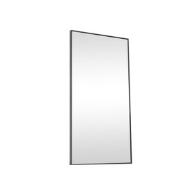 Large Black Thin Framed Wall Mirror 100cm x 50cm