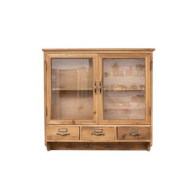 Wooden Glass Wall Cabinet