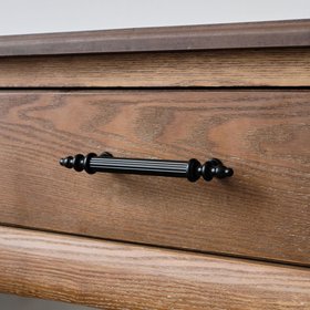 Small Black Ribbed Metal Bar Pull Handle 15cm