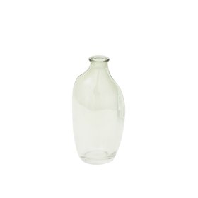 Set Of 3 Green & Pink Glass Vases