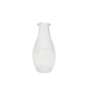 Set Of 3 Clear Glass Vases