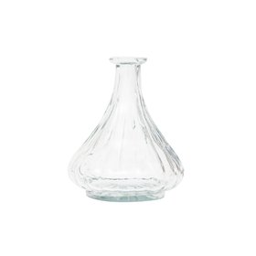 Large Clear Ribbed Glass Posy Vase