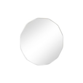 Large Round White Scalloped Wall Mirror - 90cm x 90cm 