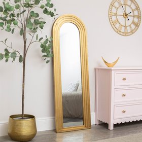 Full Length Gilded Gold Arched Stepped Frame Leaner Mirror - 150cm x 50cm