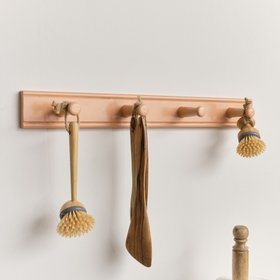 Wooden Peach Wall Utensil Hanging Hooks - 60cm