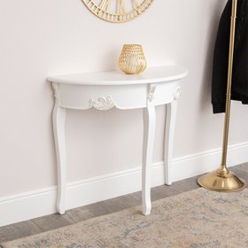 White Half Moon Console Table - Pays Blanc Range