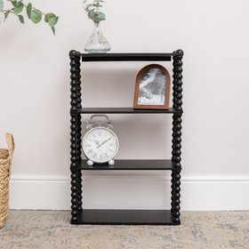Black Wooden Bobble Framed 3 Tier Shelf