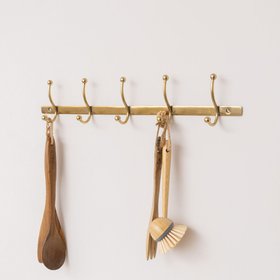 Antique Gold Metal Wall Hook Rail - 49cm