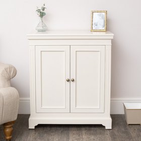 Slimline Two Door Shoe Cabinet With 3 Shelves - Daventry Ivory Range