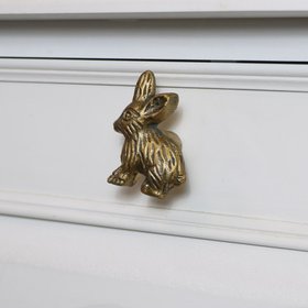 Gold Rabbit Drawer Knob