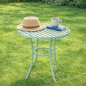 Sage Green Round Garden Side Table - 50cm