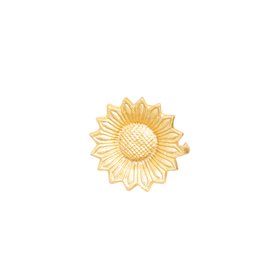 Set of 2 Gold Metal Sunflower Wall Mounted Tie Backs
