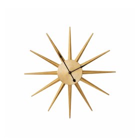 Gold Metal Starburst Detail Wall Clock - 60cm x 60cm