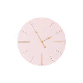 Large Pink Wooden Grain & Gold Detailed Wall Clock - 70cm x 70cm
