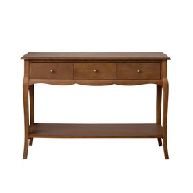 3 Drawer Dark Wood Console Table with Shelf - Ashwell Range