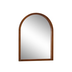 Dark Wood Framed Arched Wall Mirror - 60cm x 80cm